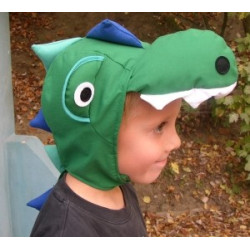 Pūķa drakona dinozaura maskas cepure bērniem 3-8 g zaļas kokvilnas ar līplentas aizdari karnevāla Pūķa drakona dinozaura maskas cepure bērniem 3-8 g zaļas kokvilnas ar līplentas aizdari karnevāla