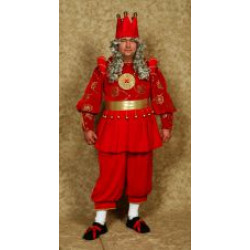 Karaļa karnevāla kostīms 170-180 sarkanais Karalis kronis vamzis bikses josta un medaljons, k-tā nav mati, zeķes un kurpes