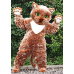 Mascot talismans lielās auguma lelles Rudais kaķis Toto kostīma izgatavošanas pasūtījuma dizaina bilde