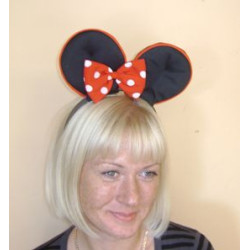 Mickey Mouse Mikipeles ausis ar banti un melnu asti karnevāla maskas bērniem pieaugušajiem 50-55 cm 