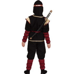 Nindzjas kostīms 128/140 bērniem veste/krekls bikses cepure-maska zobens karnevāla maskas tērps zēniem