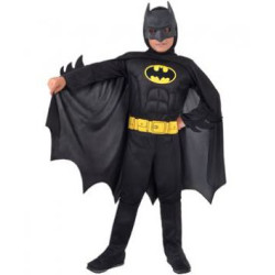 Betmens Batman maskas kostīmi bērniem 8/10 gadiem muskuļots tērps karnevāla melni  