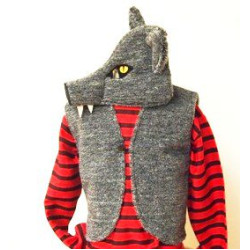 Veste vilkam bērniem 135-160cm pelēka plāna kažokāda vilku suņu ežu maskas 