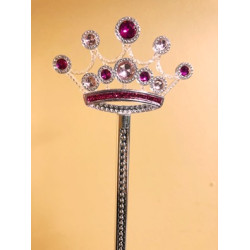 Fejas Princeses sudraba kronītis ar dimantiem zizlis brīnumnūjiņa 35 cm  