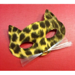 Sejas maska Panteras leoparda kaķa maskas brilles dzelteni brūnas ar plankumiem acu maskas pieaugušajiem bērniem