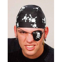 Pirātu jūras laupītāju cepures lakati bandanas melnas ar miroņgalvām Halloween