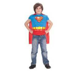 Superman supervaroņa kostīms bērniem muskuļu krekls ar apmetni  5-10 g XXS/XS