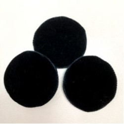 Sniegavīra maskas lielās pogas k-ts 3gb melnas samta D 6-6,5 cm