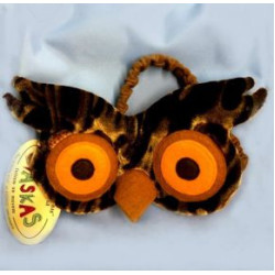 Pūces maskas bērniem pūcītes acis sejas maska brilles uz gumijas brūni raibas karnevālam