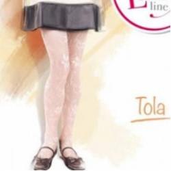Krēma baltas mikrofibras zeķubikses ar rakstu 140/146 bērniem meitenēm Gatta Tola little Lady line 
