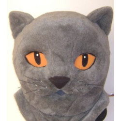 Mascots cat Kaķis talismans pelēks pelēks Britu īsspalvainais KYODAI Džudo izgatavošanas pasūtījuma dizaina bilde