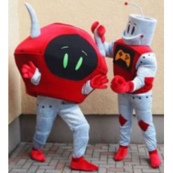 Mascots Talismanu lielās auguma lelles Kosmosa Robots un NLO kostīmu izgatavošanas pasūtījuma dizaina bilde