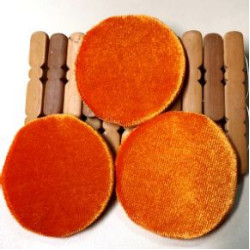 Sniegavīra maskas lielās pogas k-ts 3gb oranžās samta D 6-6,5 cm